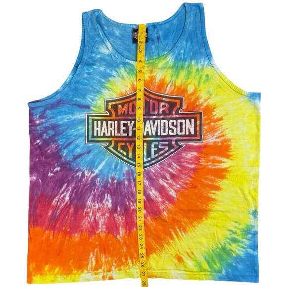 Harley Davidson Tie Dye Tank Top USA Single Stitch Houston Texas XXL - Picture 7 of 9